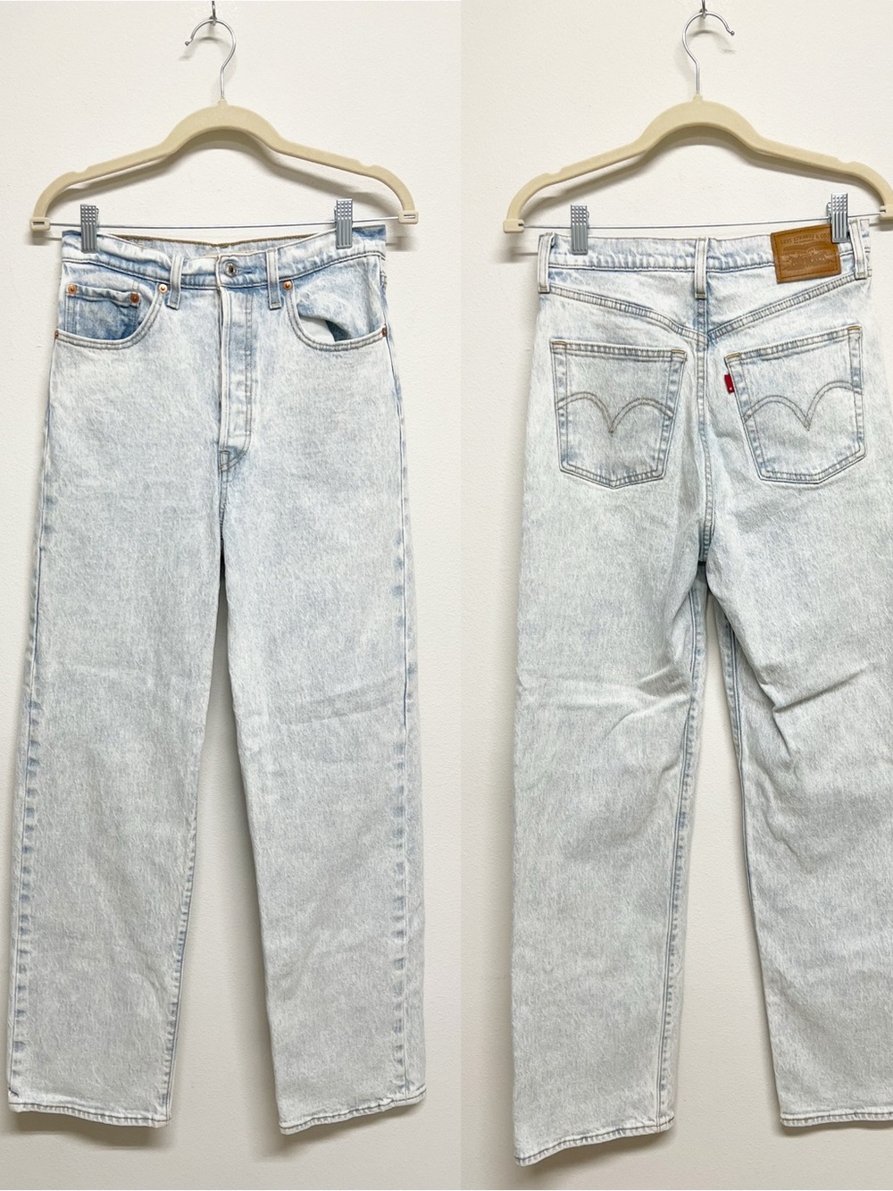 Levis Womens Classic Light Wash Ribcage Straight Leg Ankle Denim Jeans Size 28 - Picture 13 of 13